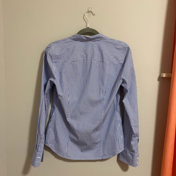 J. Crew Blue & White Pinstripe Button-Up - S - Picture 3 of 3